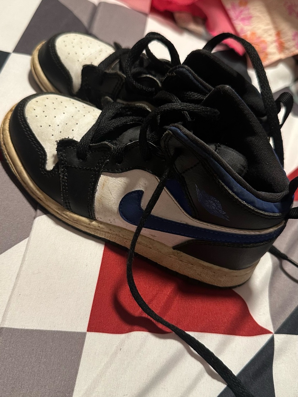 Nike Kids Black, White & Blue High-Top Sneakers